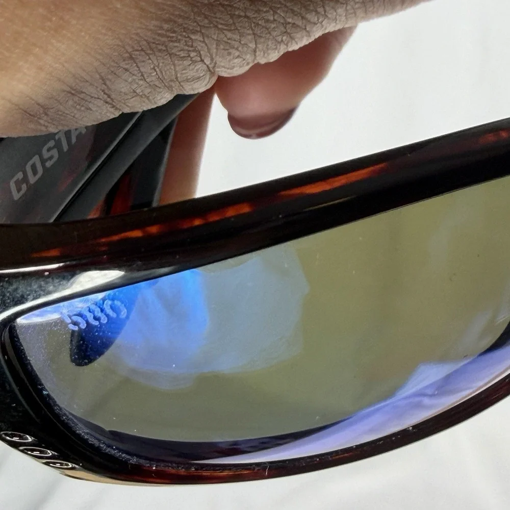 Costa Del Mar FISCH FS 10 Tortoise Frames Blue Mirror POLARIZED Glass 580G